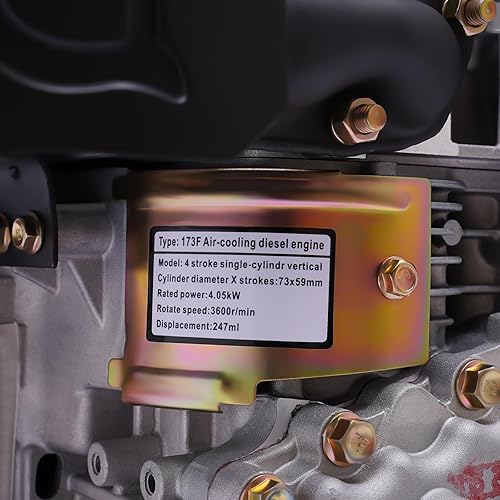 Miniatura 8 de Motor Go Kart, motor diesel, motor diésel, 247CC de 4 tiempos de un solo cilindro de refrigeración por aire, motor diesel para máquinas de molienda,