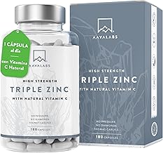 AAVALABS® - Triple Zinc with Natural Vitamin C - 25mg - Highly concentrated - 3x Zinc Forms -Picolinate, Bisglycinate and Monomethionine - 180 Capsules - Vegan