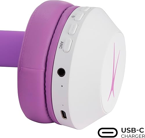 Miniatura 7 de Altec Lansing Auriculares inalámbricos con cancelación de ruido seguros para niños, batería de 15 horas, límite de volumen de 85 dB, diseño