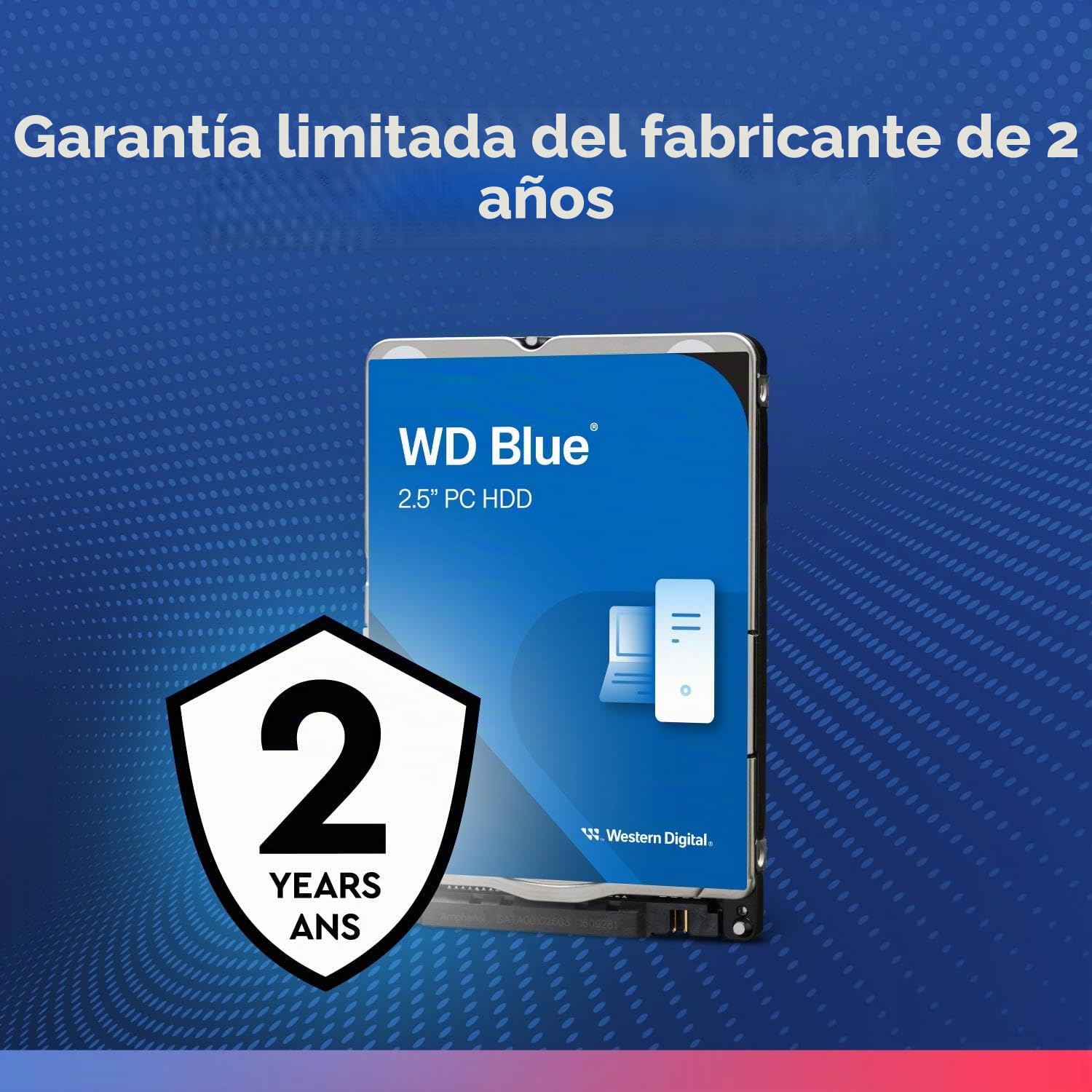 Western Digital WD10SPZX - Disco Duro de 1TB (Sata, 2.5", 5400, 128MB) Color Azul