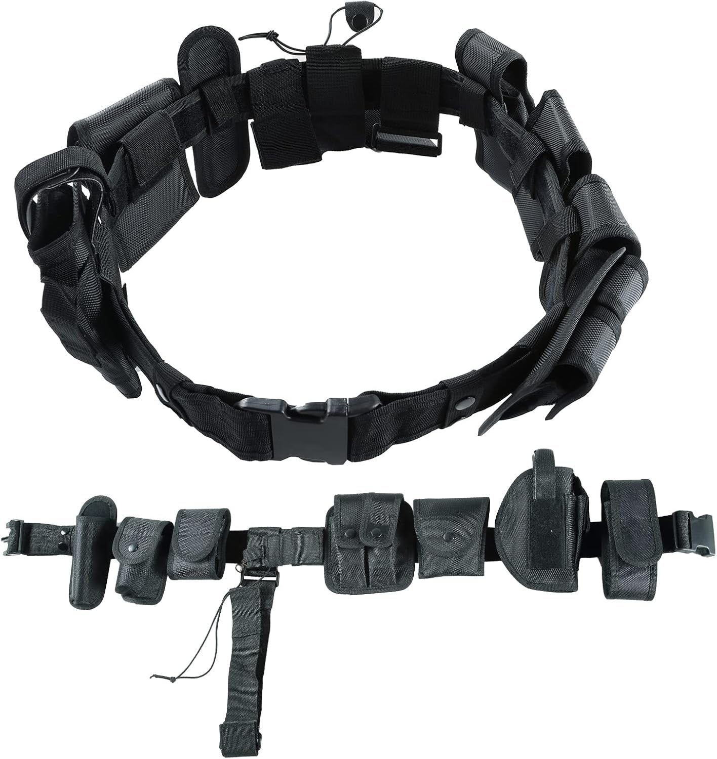 10 in 1 Duty Belt Law Enforcement Modular Equipment System Security Tactical Duty Utility Belt Pouches Black
