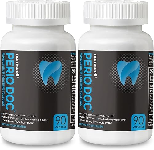 NANOWELL PerioDoc 90 cápsulas x 2 botellas durante 2 meses Suplemento de salud de las encías, apriete las encías, refresca tu boca (180 unidades)