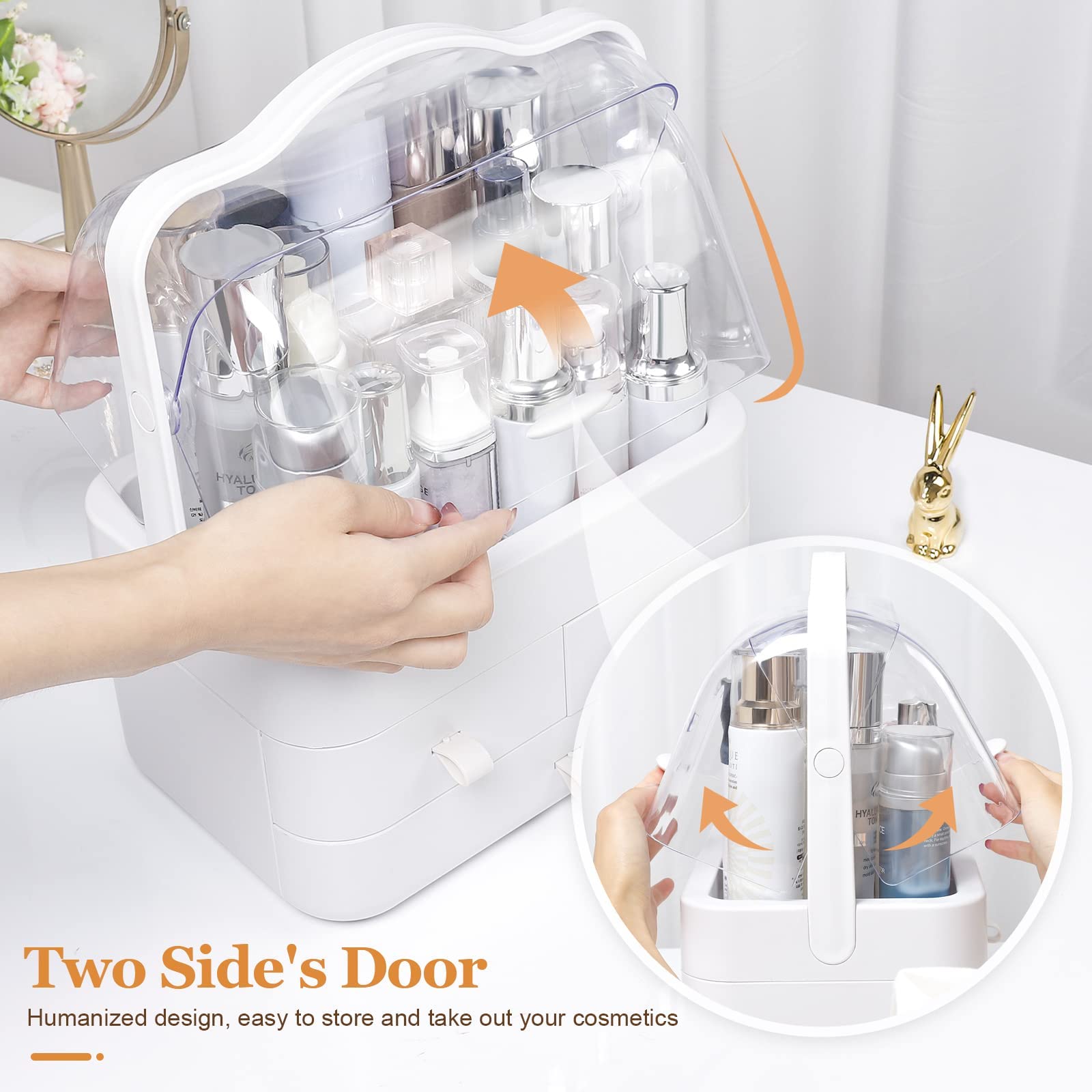 Rangement Coiffeuse Pinceaux Beauté Support Rotatif Pour Pinceaux De Maquillage - Avec Couvercle, Rangement Organisé Et étanche à La Poussière Rangement Cosmétique