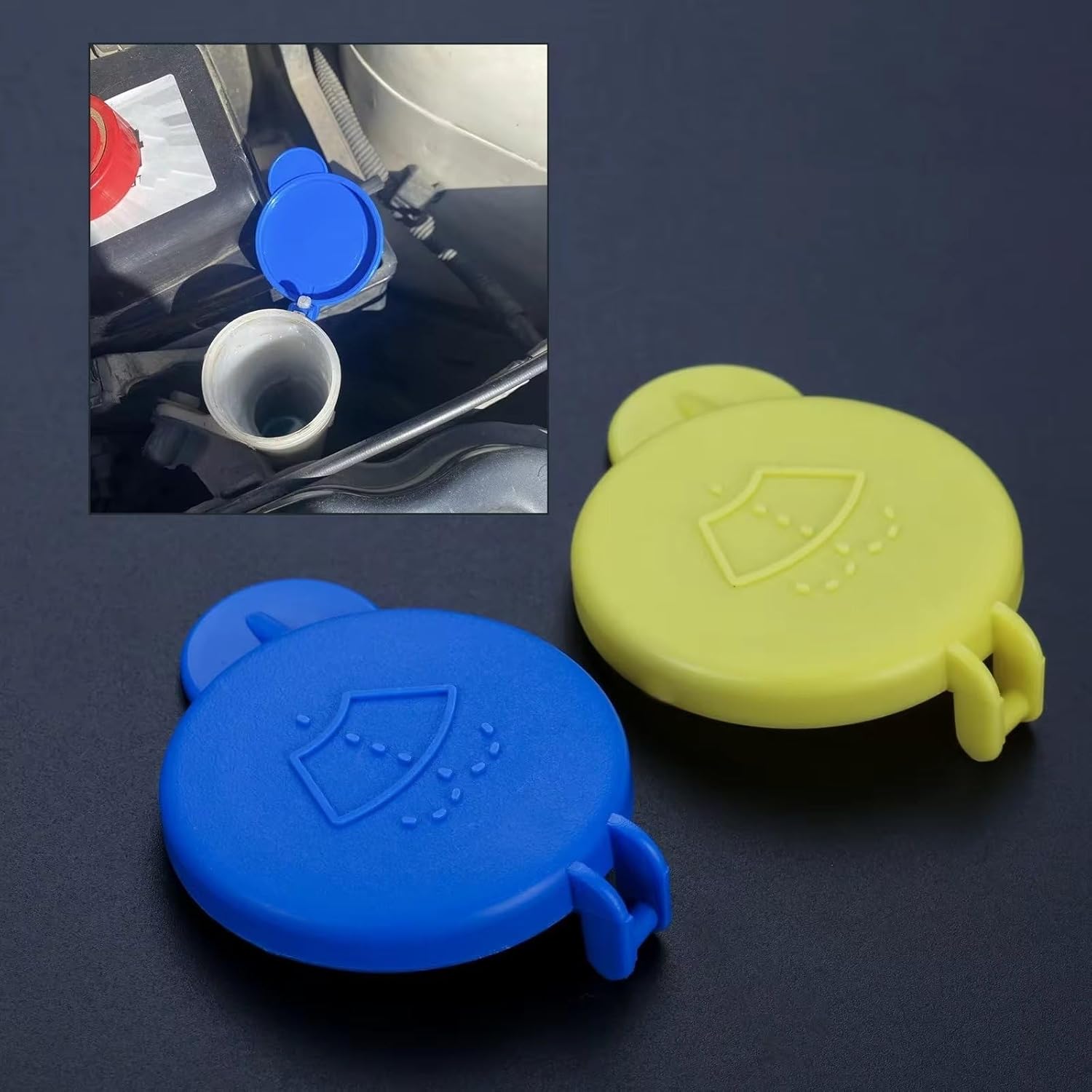 for Fiesta Mk5 Mk6 2005 2006 2007 2008 1142518 Car Washer Bottle Cap Windscreen Wiper Fluid Reservoir Water Cover Car Windshield Washer Cap