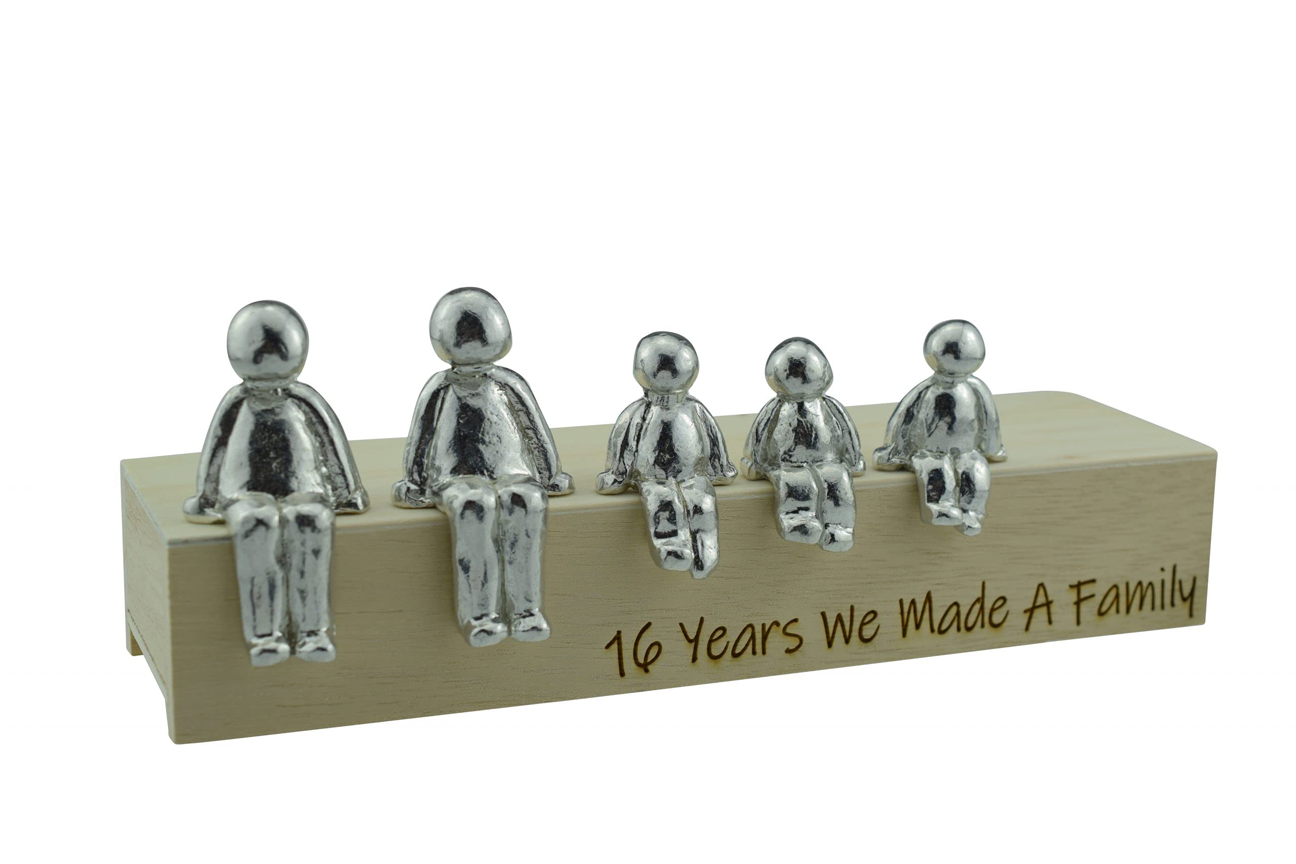 Idée de 16e anniversaire avec sculpture métal We Made A Family 3 enfants