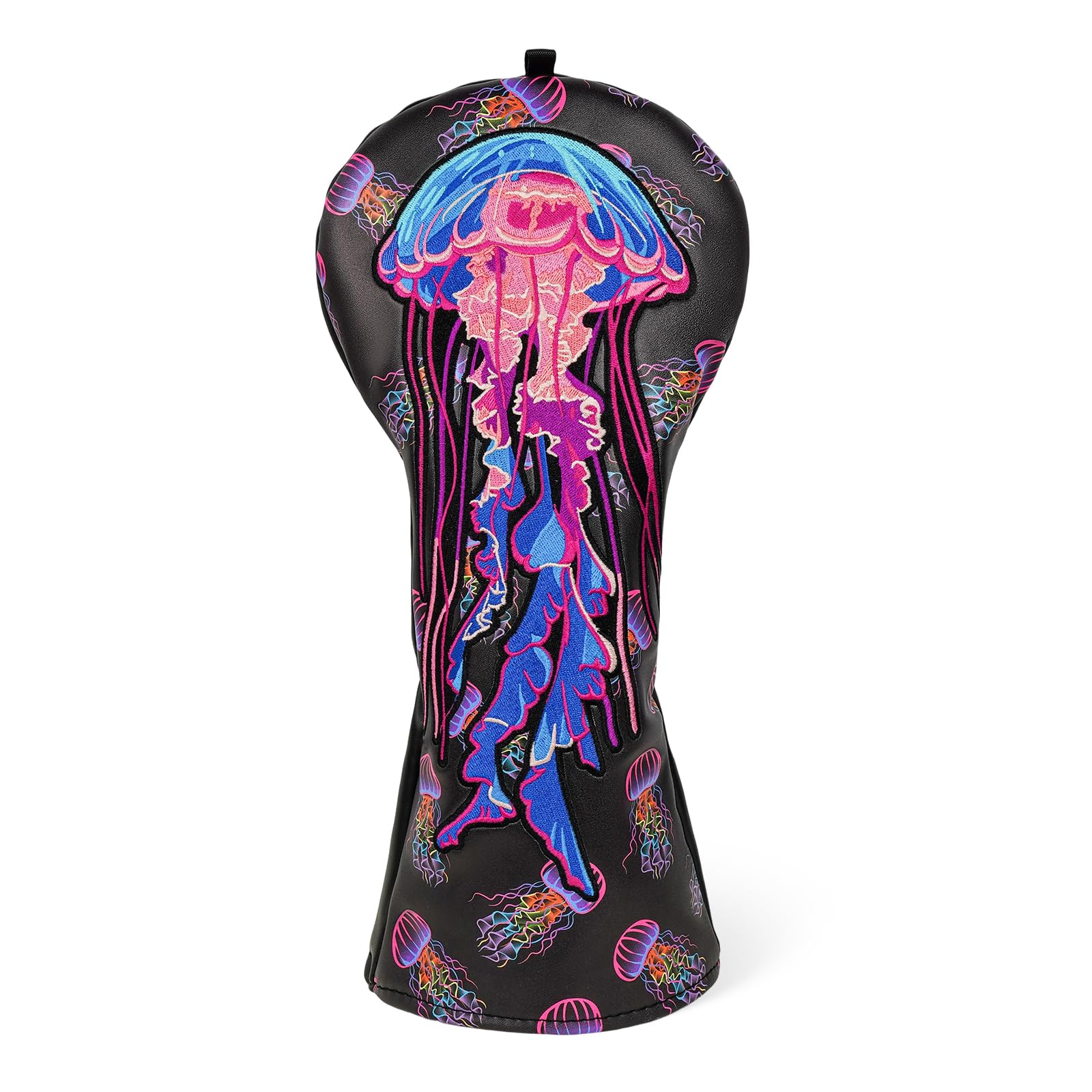 LZFAN Golf Club Head Covers Driver Fairway Wood Hybrid Golf Club Headcover Leather Protector Heavy Embroidered Colorful Jellyfish (Driver) — image 1