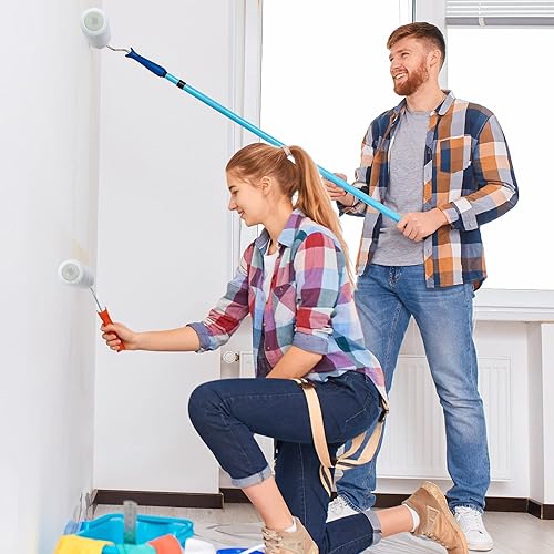 Miniatura 6 de Cubiertas de rodillo de pintura de 9 x 38 pulgadas, cubiertas de poliéster para rodillo de pintura para pintar paredes, techos, suministros de