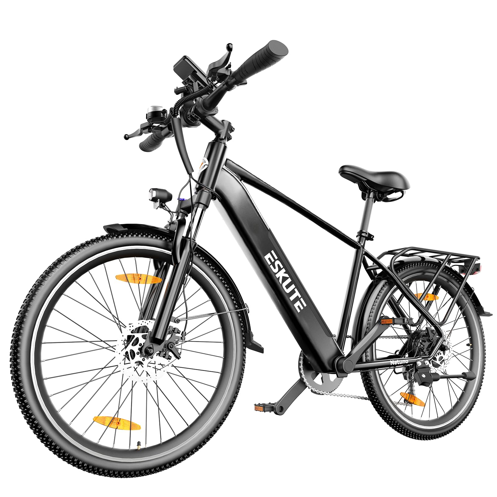 ESKUTE Netuno Plus 2024 Electric Bike, 27.5 Inch Electric Mountain Bike, 250W Motor, 36V 14.5Ah Removable Battery, Up To 60 Miles, Torque Sensor, Electric Bicycle For Adults Men Women