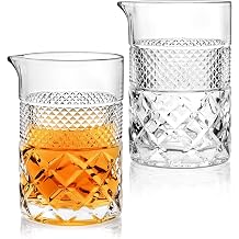 2 Pack Cocktail Mixing Glass - Premium 22oz - Solid, Stable, Sturdy Crystal Mixing Glasses Barware for Martini Cocktail
