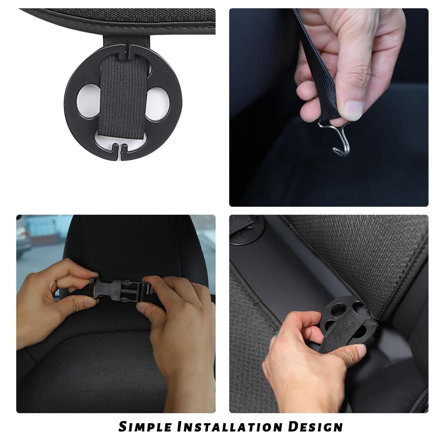 Coprisedili anteriori per auto per Tesla Model 3/Y/S 2017-2024 2025 Traspiranti morbidi e antiscivolo - Cuscino per sedile confortevole per accessori interni di guida BlackIce, 4 pezzi