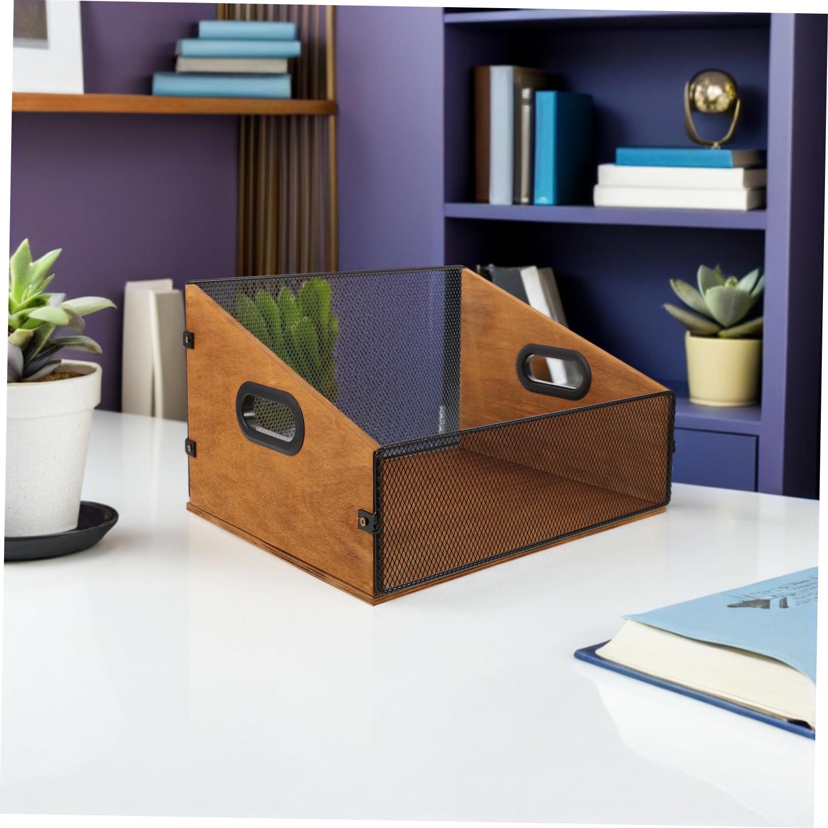Scatola in Legno Massiccio per Dischi in Materiale con Maniglie Scatola Rustica per Archivio Album e Riviste Organizer Robusto e Stabile per Raccolte Musicali