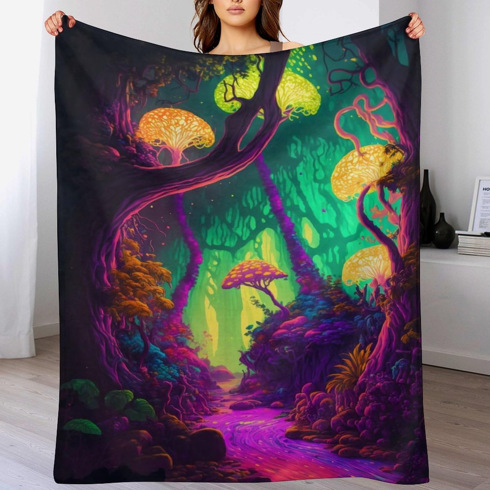 Couverture de décoration intérieure jungle pour soirées canapé et lit cosy