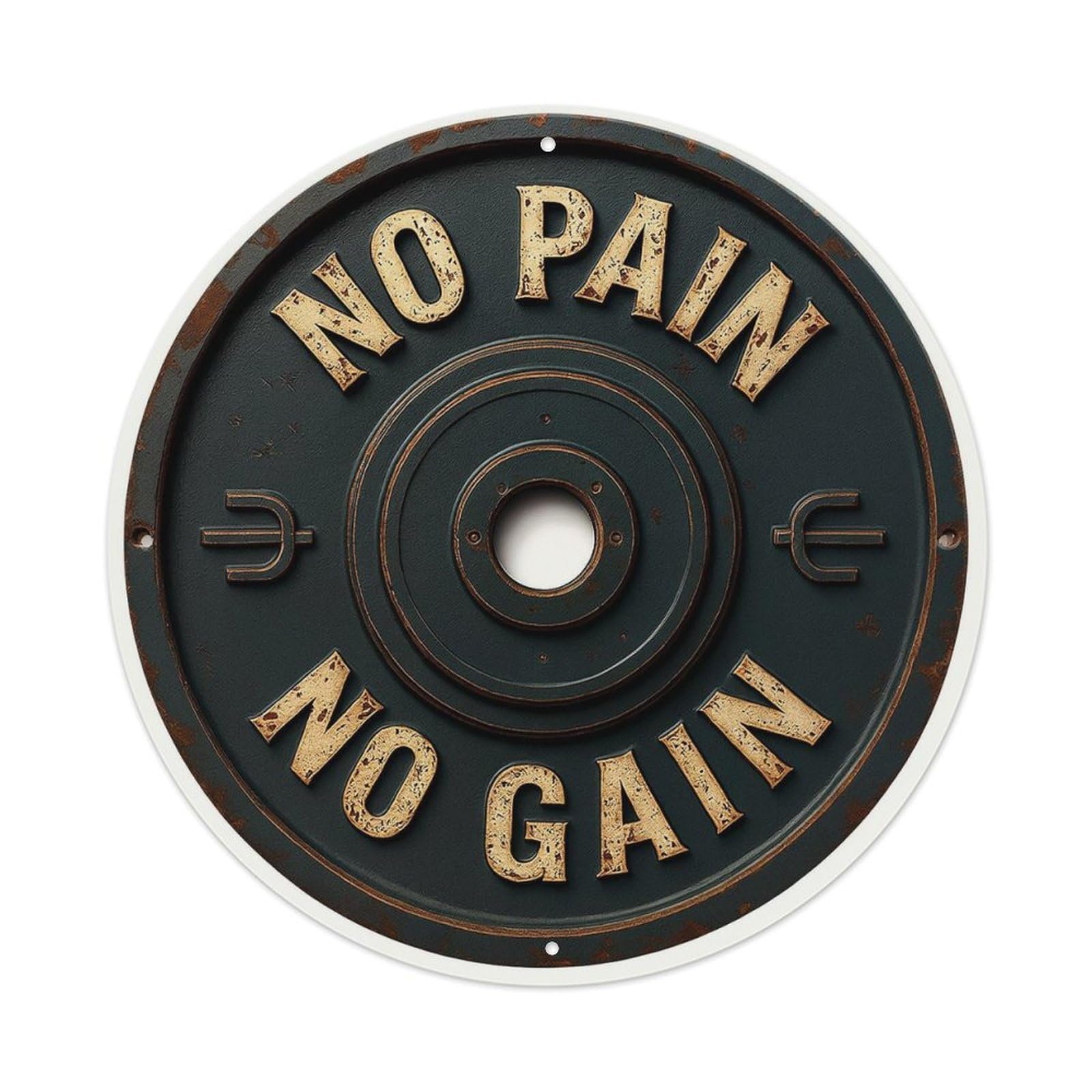Jdyansheng Vintage No Pain No Gain Text Tin Sign Metal Poster Metal Signs For Home Man Cave Bar Cafe Kitchen Laundry Room Wall Decorations 8X8 Inches
