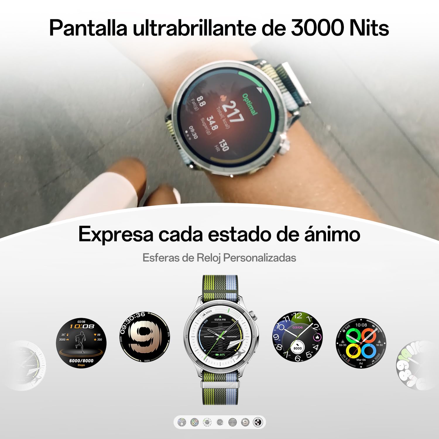 OPPO Watch S Reloj Inteligente, 1.96 Pulgadas AMOLED Pantalla, 100+ Modos Deportivos, Llamadas Bluetooth, hasta 12 Días de Batería