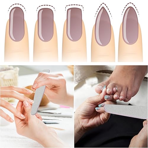 Miniatura 6 de BTYMS 25 unidades de limas de uñas de grano 100180 - Limas de esmeril de doble cara para uñas acrílicas y naturales, herramientas de manicura de