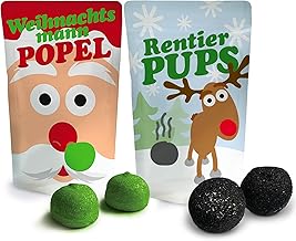 Reindeer Pups and Santa Popules - Funny Set of 2 for Christmas, Original Joke Item and Fun Items for Adults, Children, Colleagues and Family, Ideal for Secret Santa, Advent and Party
