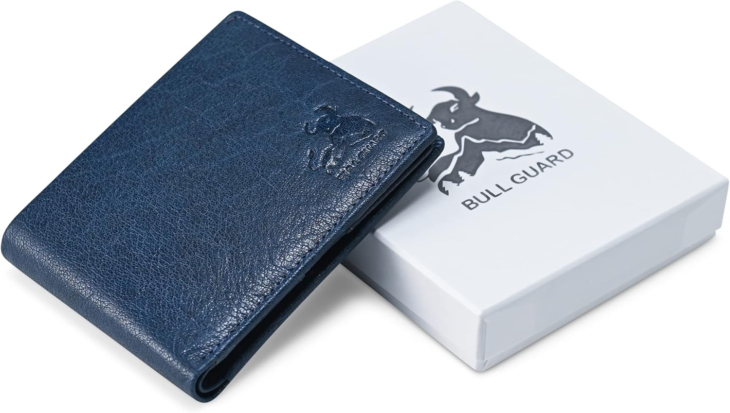 RFID Bifold Leather Wallet For Men with Flip Up ID Secure and Durable Extra Capacity Billfold with 11 Credit Cards in Vintage Buffalo Blue, Tight Stitching & Quick Thumb Push Access, Gift Boxed - Image 7