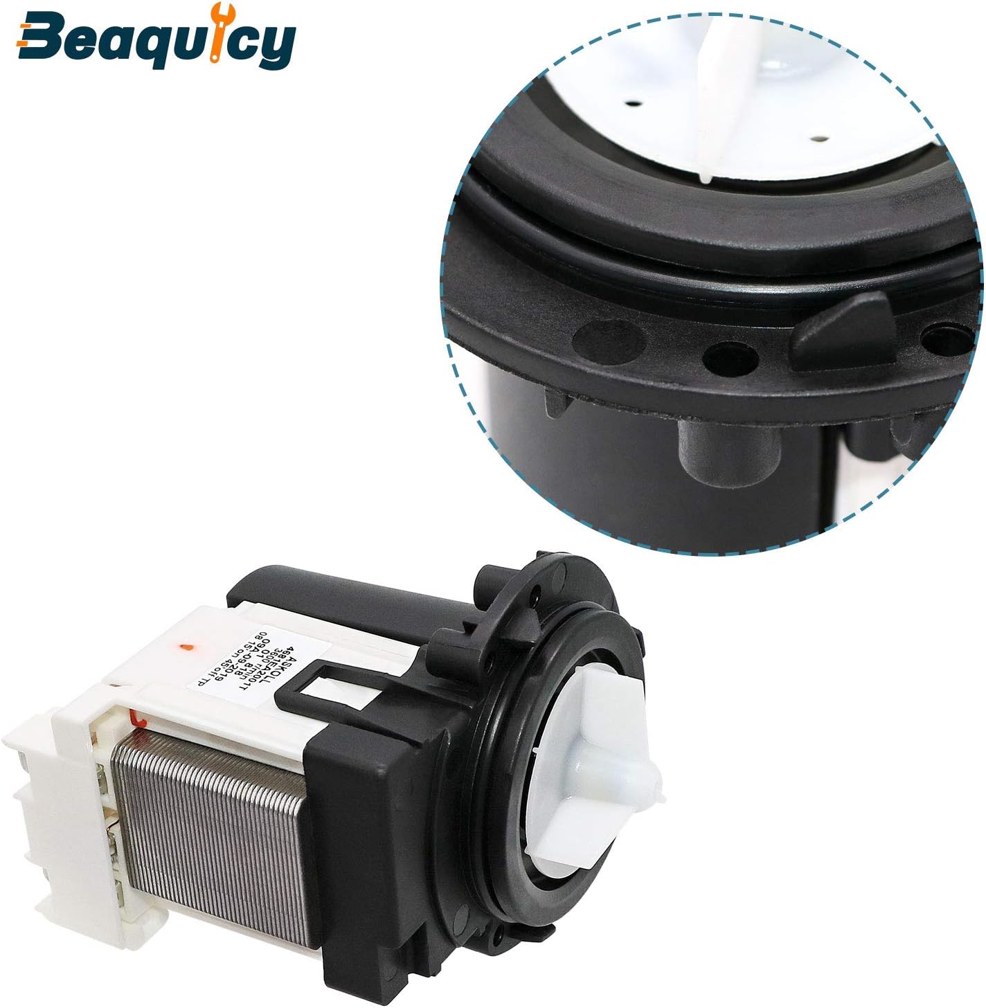Beaquicy 4681EA2001T Washer Drain Pump Motor and AGM73610701 Washer Magnetic Door Plunger