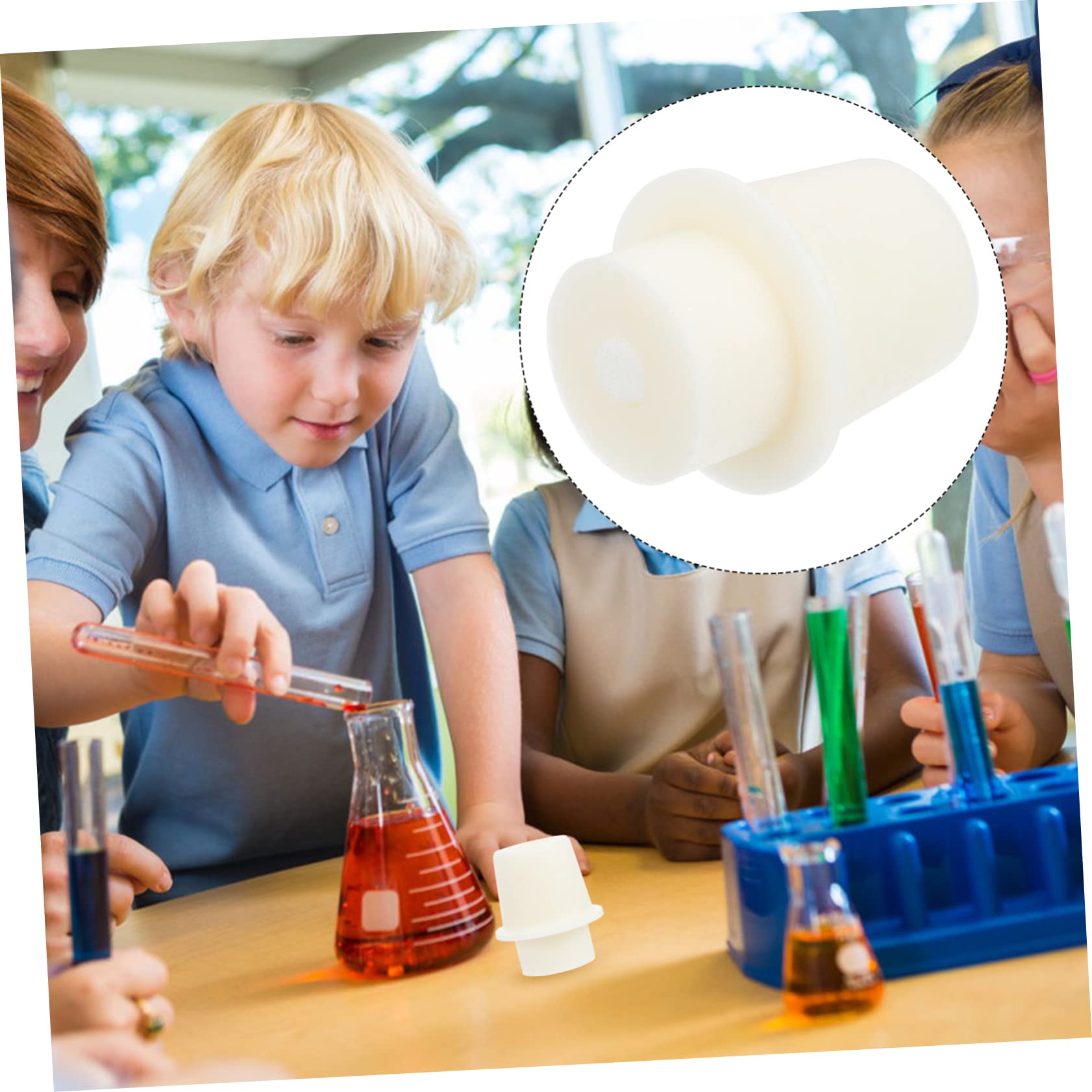 HOMOCONO Silicone Stoppers Set 5pcs Conical Flask Plugs for Flasks Test Tube Vast