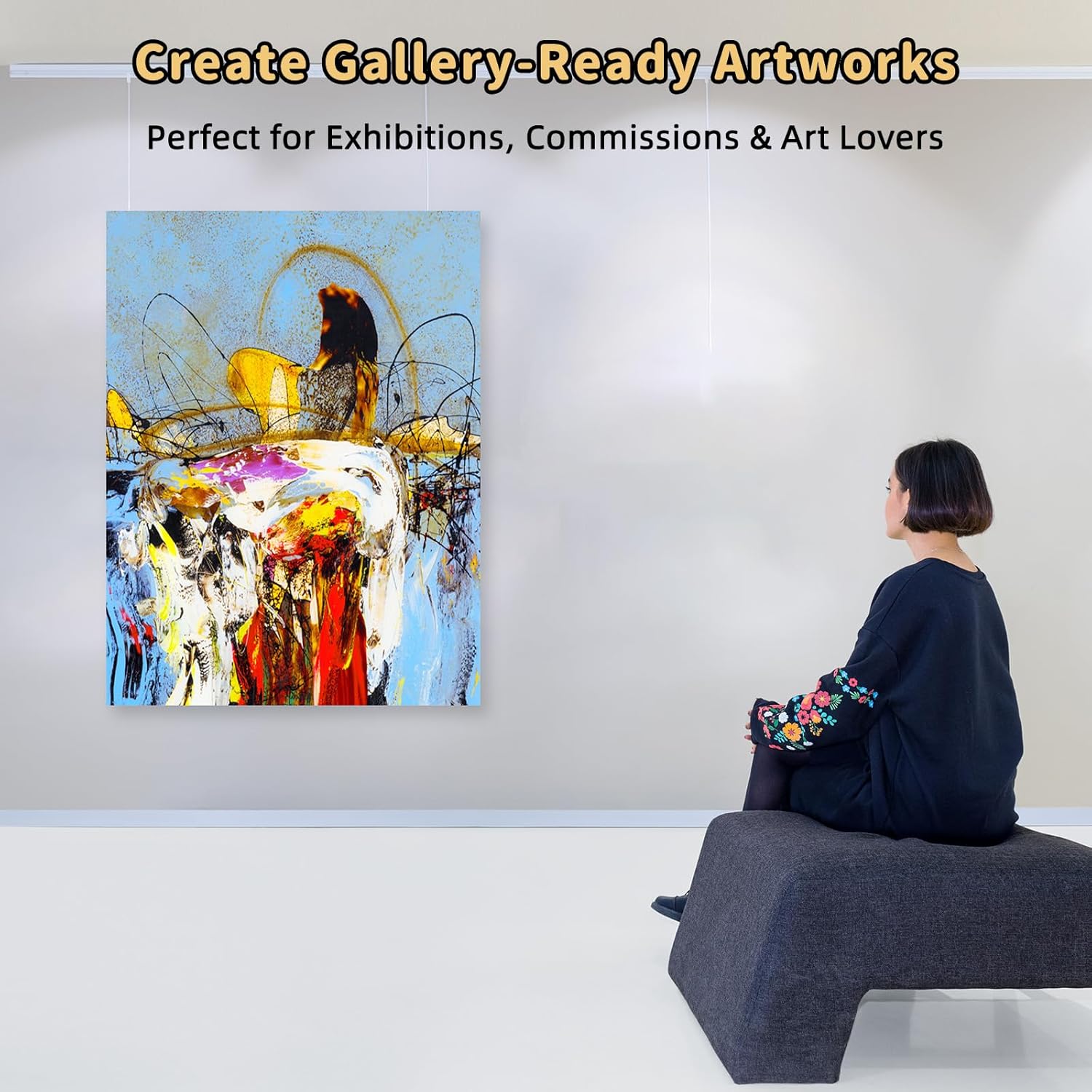 2-Pack Stretched Canvases 28x40 Inch – 13.4oz (380gsm) Triple Gesso Primed, Warp-Resistant Large Pre-Stretched Canvas for Oil Painting & Gallery-Quality Acrylic Art