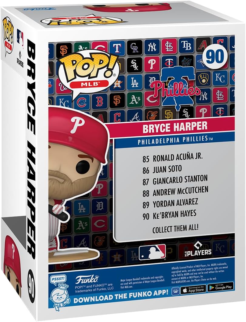 Funko POP! MLB: Phillies - Bryce Harper - Collectable Vinyl Figure - Gift Idea - Official Merchandise - for Kids & Adults - Sports Fans - Model Figure for Collectors and Display