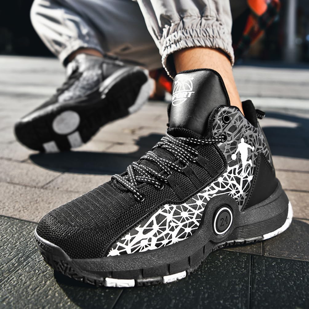 Zapatillas de Baloncesto para Niños Moda Calzado de Baloncesto para Niño Aire Libre Deportivas Fitness Antideslizantes para Correr Zapatos de Running (BBA-R13, 34EU)