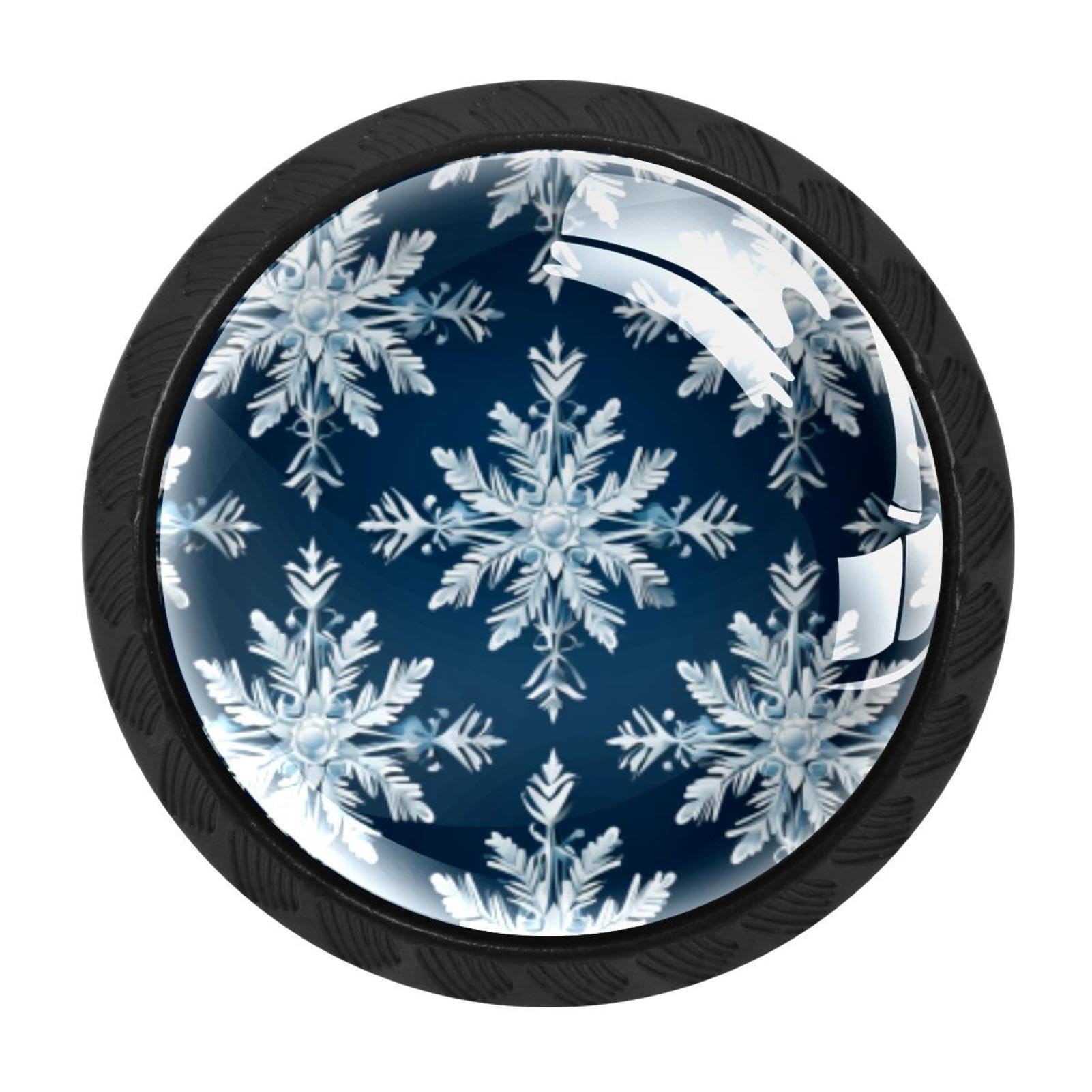CHENZZZZ Christmas Snow Drawer Knobs Pull Handle Crystal Glass Circle Shape Cabinet Drawer Pulls Cupboard Knobs with Screws for Kitchen Cupboard Dresser Wardrobe etc