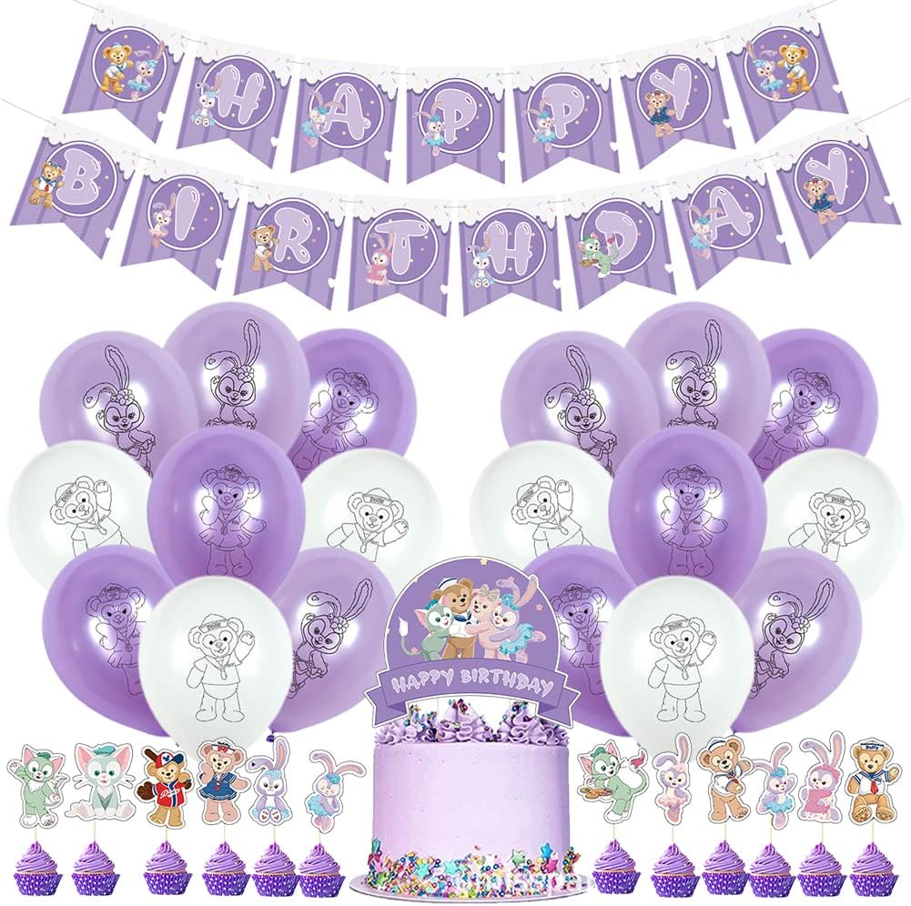 Duffy and Friends Party Decorations Set Ksopsdey 34 Pcs Duffy and ...