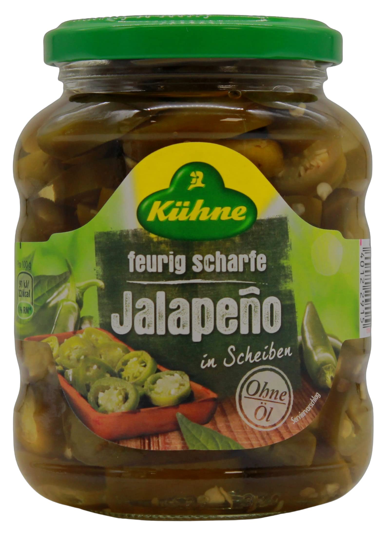 Kühne feurig scharfe Jalapeno in Scheiben 10er Pack 10 x 165g