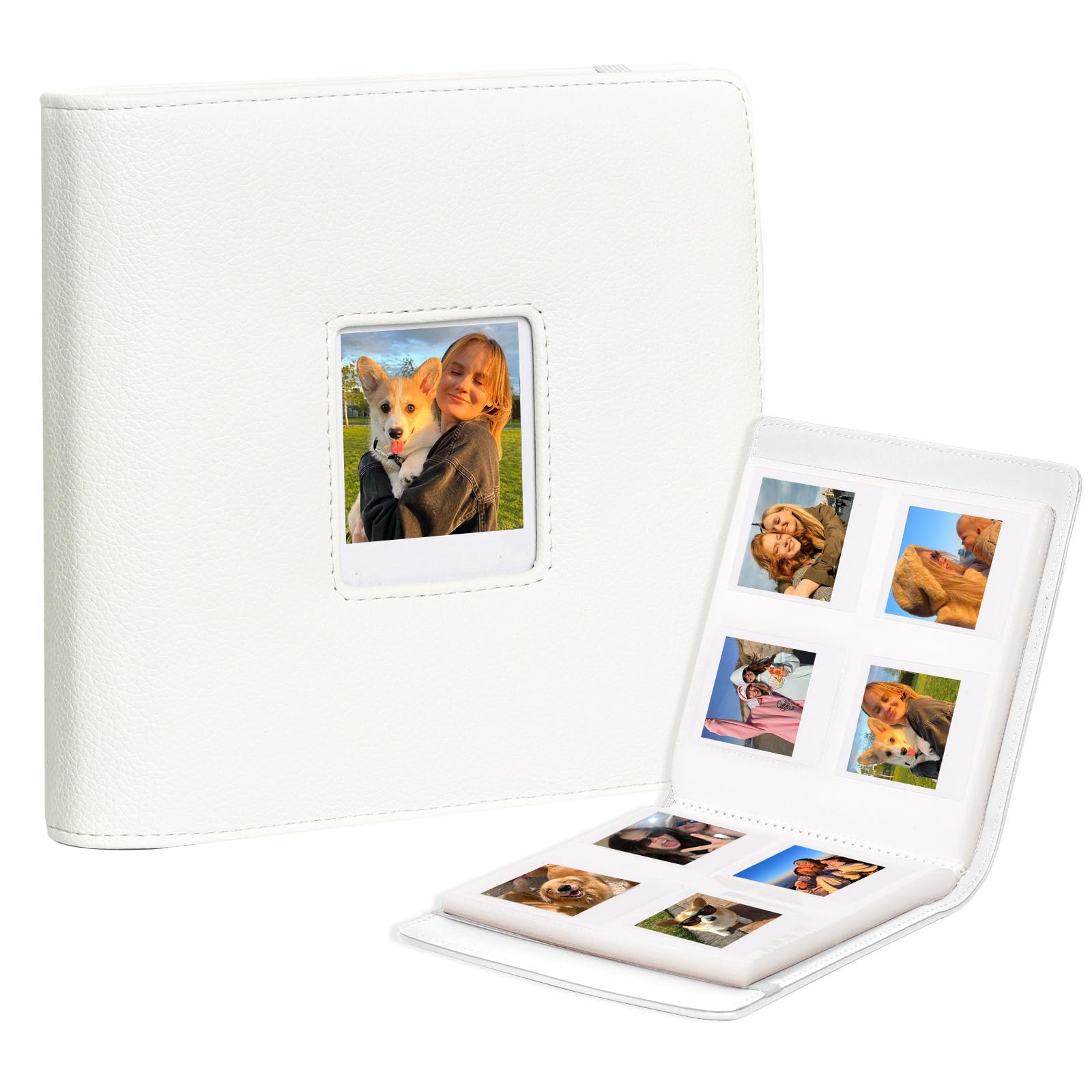 Album photo pour Polaroid Go Gen2 en cuir PU blanc de qualité supérieure