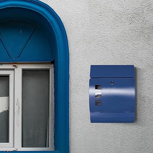 Miniatura 7 de Buzones para montaje en pared, buzones de correo con bloqueo para montaje en pared de casa, buzón de metal moderno de acero galvanizado, buzones de