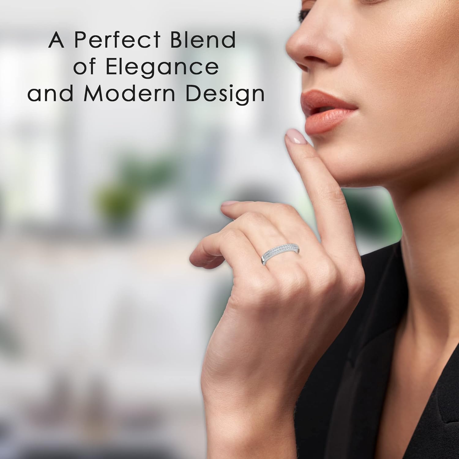 Diamond Rings for Womens in Platinum Plated 925 Sterling Silver Band Ct 0.25 I3 - Cute Women Rings Her Statement Jewelry - Engagement, Wedding, Anniversary - Birthday Christmas Gifts for Women