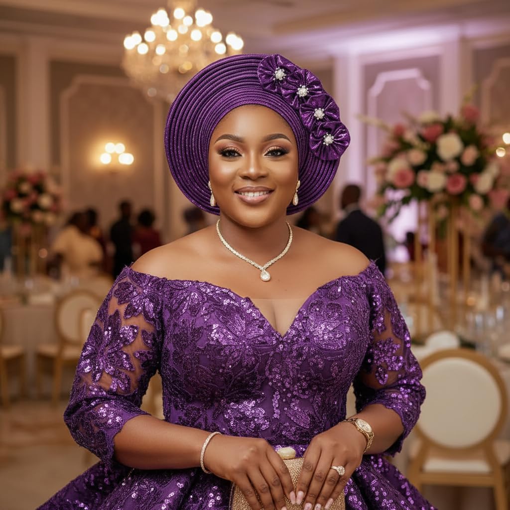 Beaded African Turban Caps: Classic Gele Headties for Weddings and Special Occasions