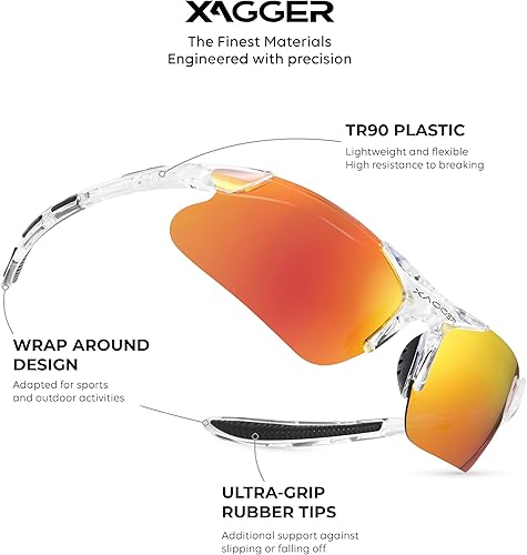 Miniatura 2 de Xagger Gafas de sol deportivas polarizadas para niños y niñas, gafas de béisbol y sóftbol, montura TR90