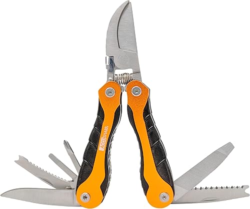 AccuSharp Sportsman multiherramienta 11 en 1 con podadoracortadora H&, portátil, plegable y compacta, herramienta multiusos para uso al aire libre,