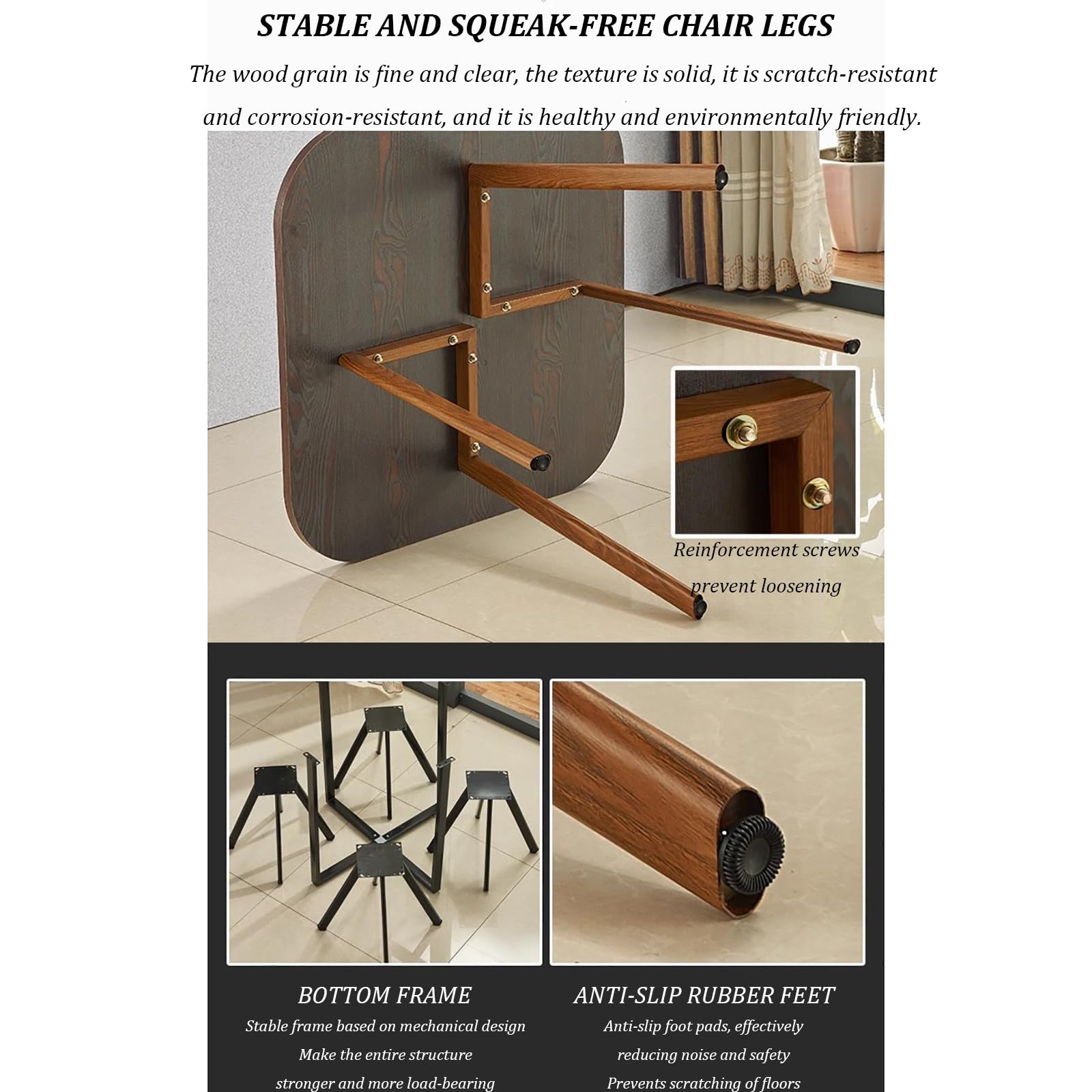 Ensemble Table à Manger carrée 4 Personnes avec 4 chaises, élégant Ensemble Table Basse et chaises pour Salon, Balcon et Bureau, Parfait pour Les espaces Modernes (Taille : Style3)