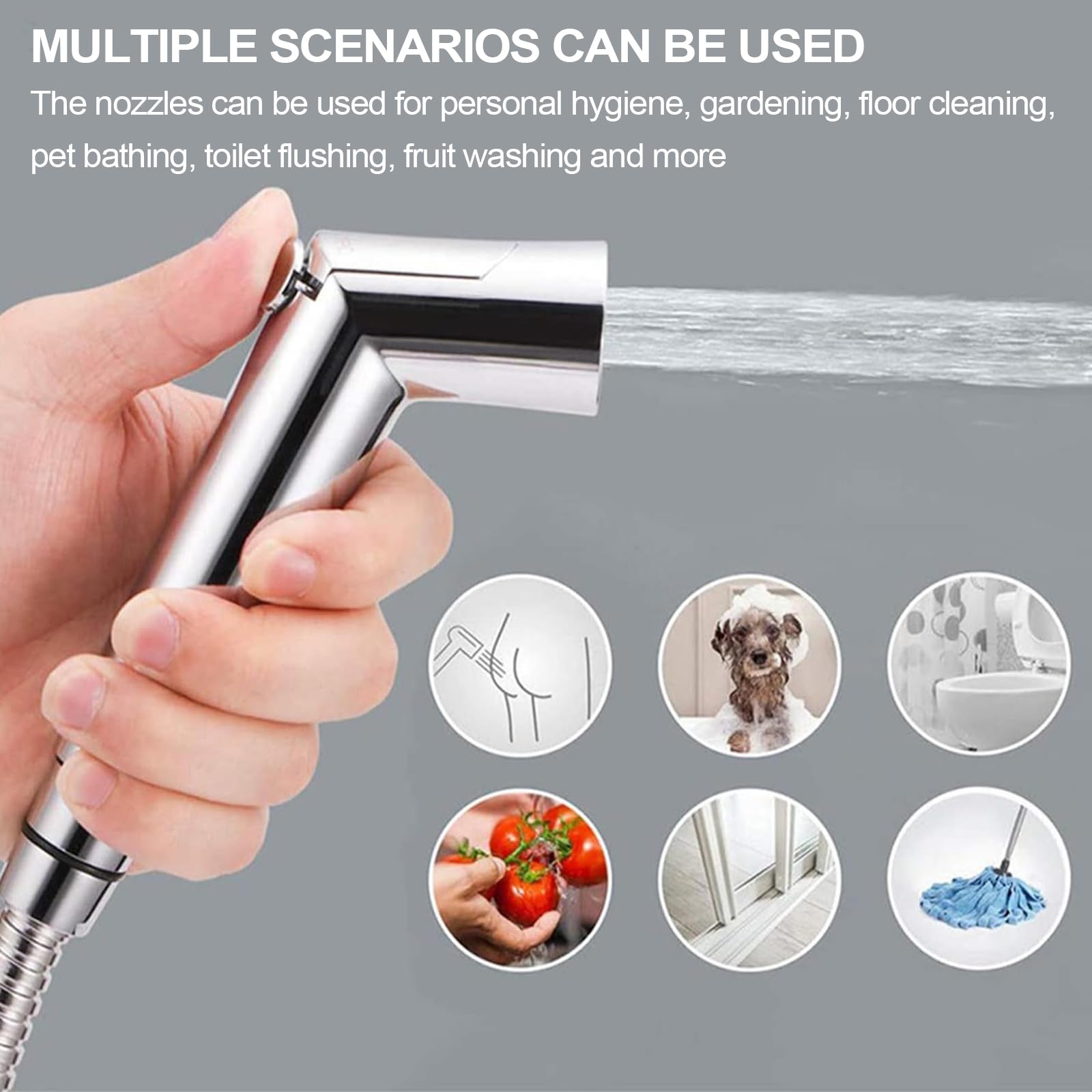 Spruzzatore per Bidet Tenuto in Mano, Bidet Portatile Kit Doccetta, Spruzzatore per WC in ABS, Testa per Ugello Bidet Toilette Atomizzatore Regolabile Doccetta per Pulizia, Igiene Personale, 1 Pezzo