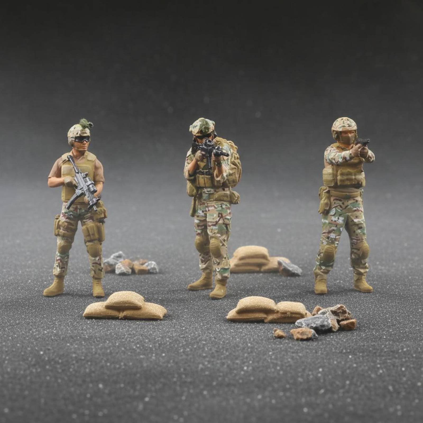 Figuras Militares de Resina Muy Detallado Militares Tácticos Miniatura Poses Realistas Militar Miniatura para Maqueta