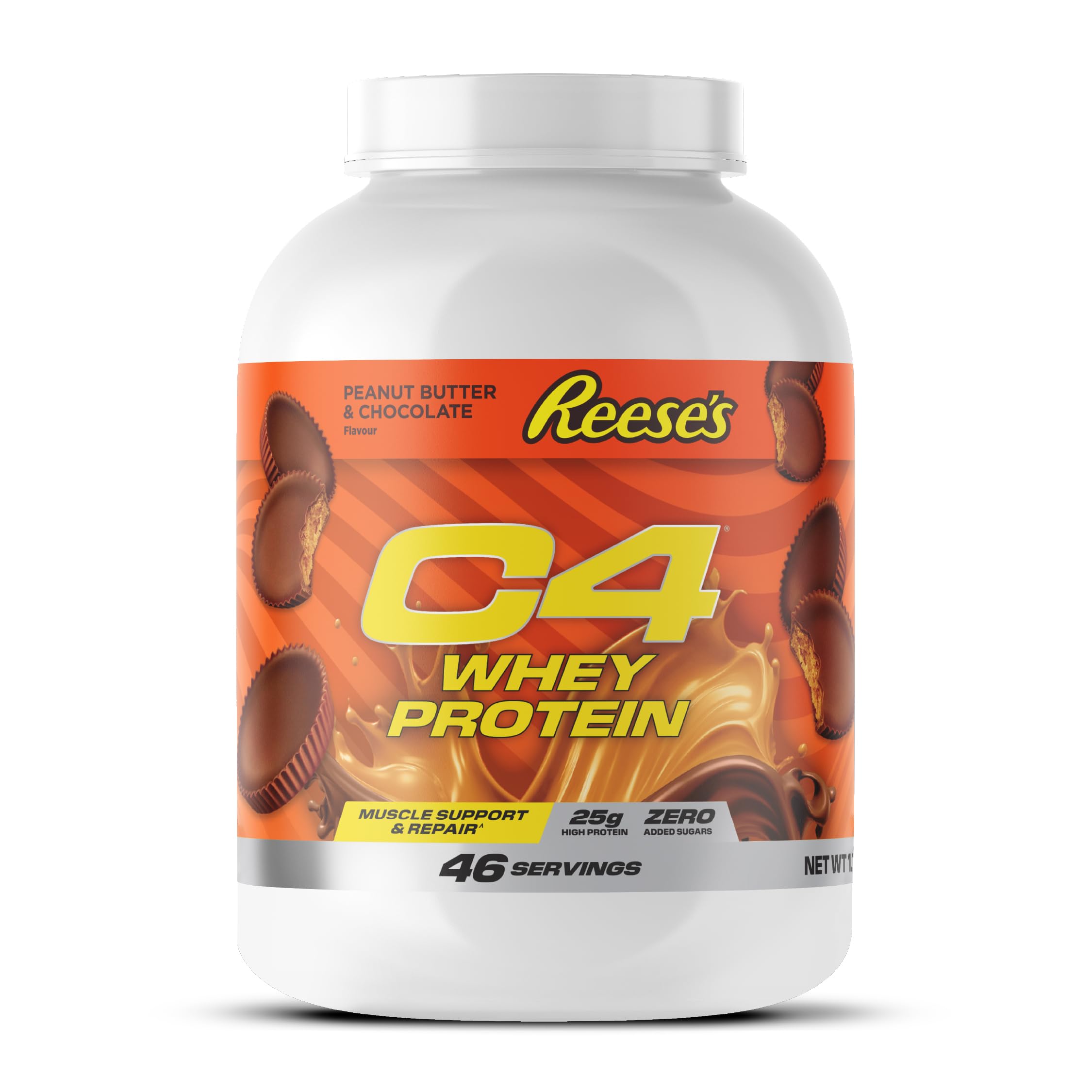 Cellucor C4 Whey Protein Powder, Reese's Peanut Butter & Chocolate, 25g Protein, Low Sugar, Post-Workout Recovery, 46 Servings