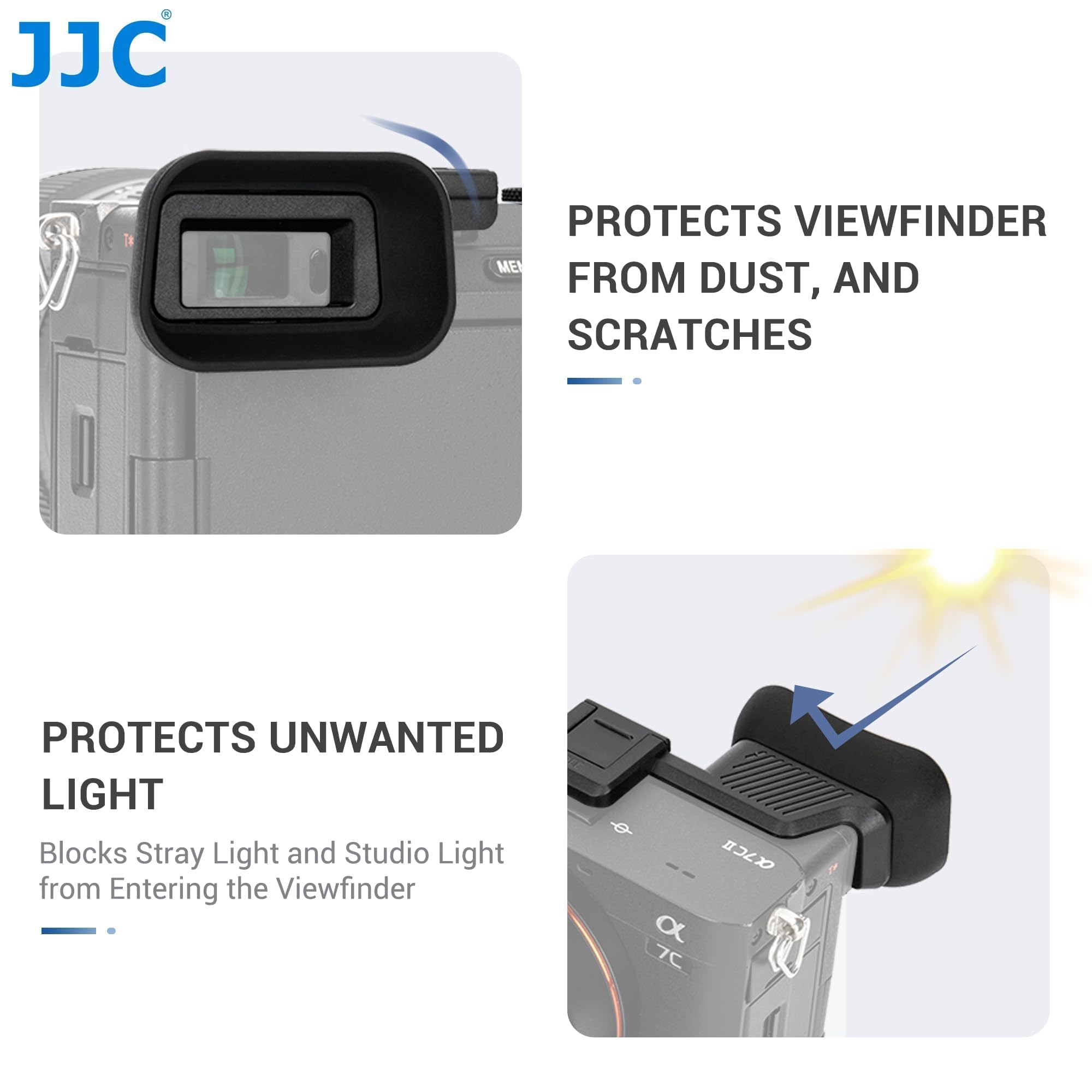 JJC Œilleton Large en Silicone Souple pour Sony Alpha A7CII A7CR ILCE-7CM2 ILCE-7CR (Équipé et Sécurisé avec Caméra Hot Shoe)