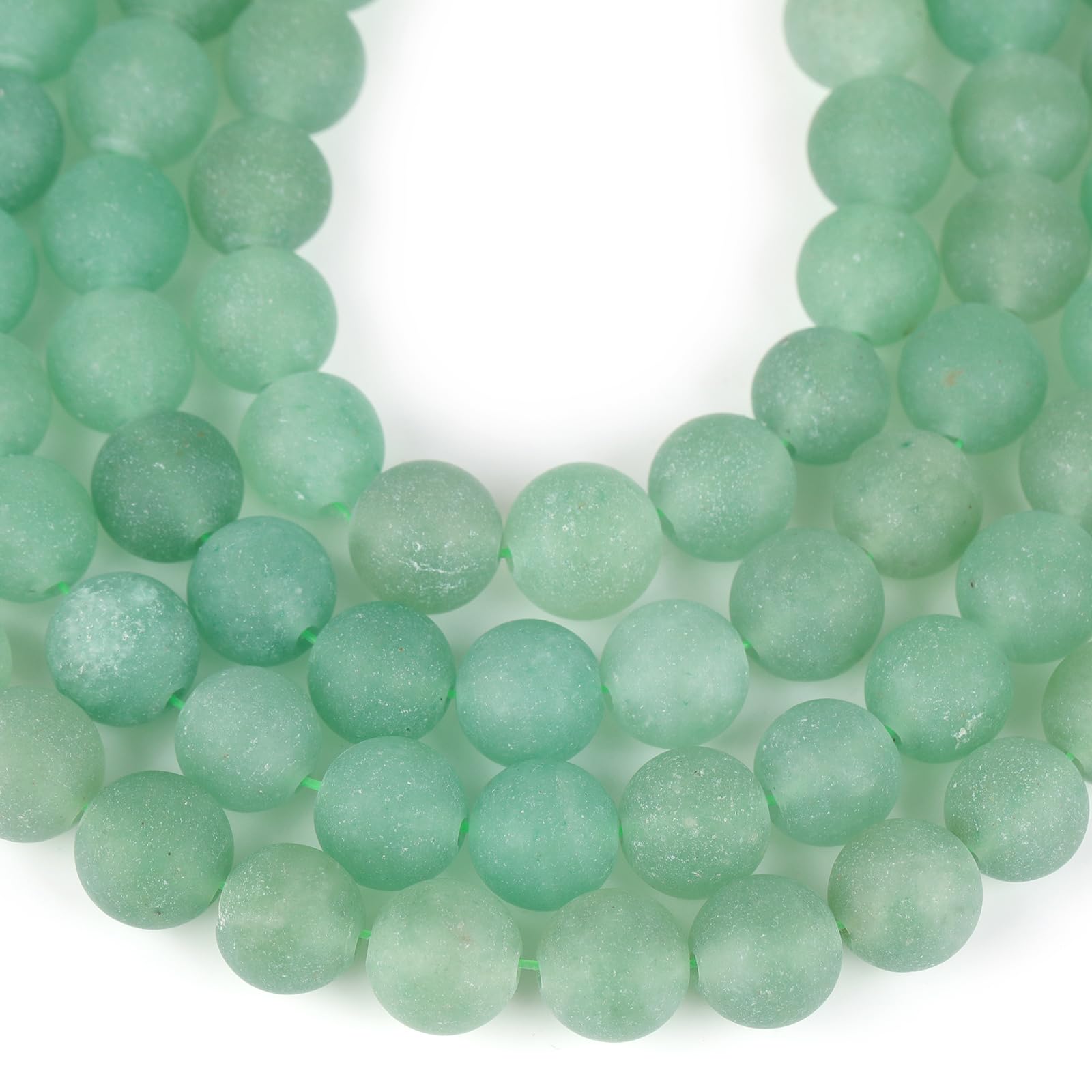 SHGbeads 8mm Frost Matte Green Aventurine Jade Semi Precious Gemstone Round Loose Beads for Jewellery Making DIY Handmade Craft Supplies 15" - Image 4