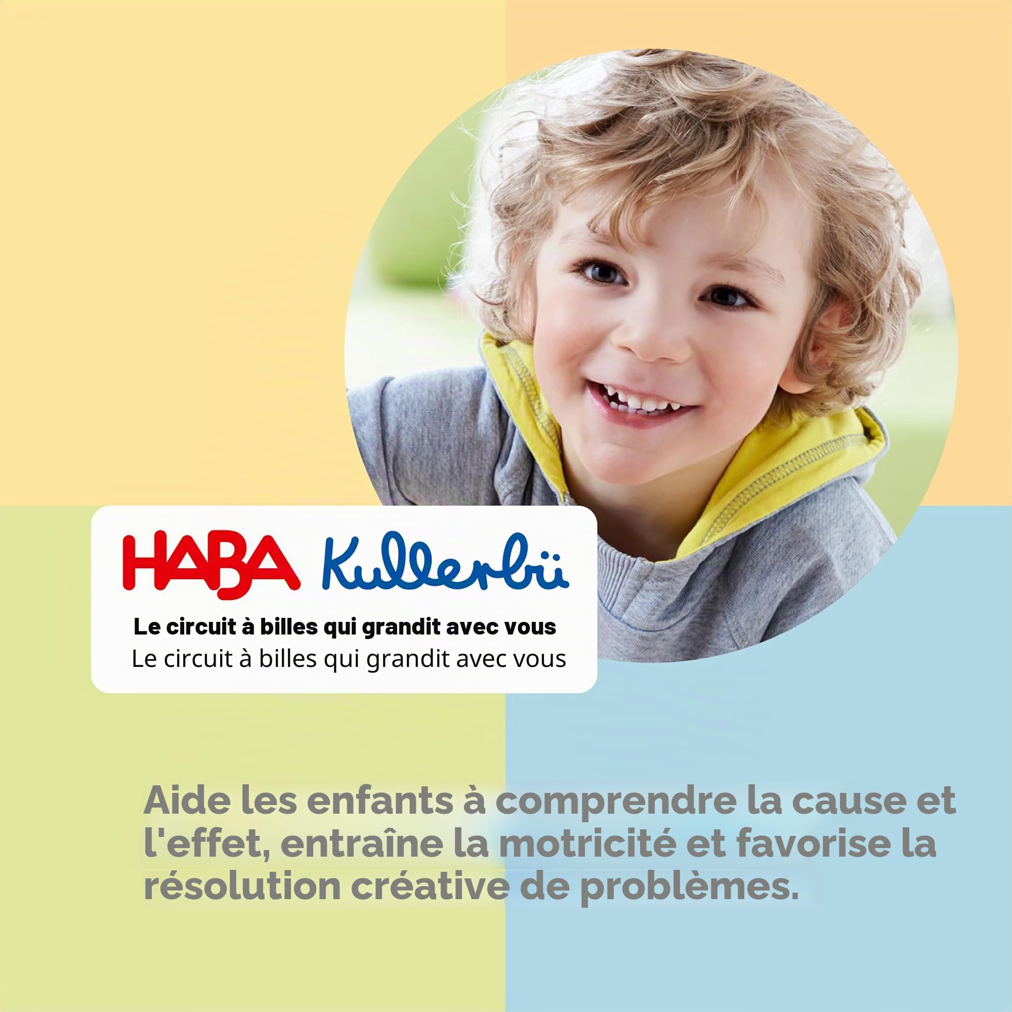 HABA Kullerbü Piste à Billes Step-by-Step - Système à clics astucieux pour Un Plaisir Stable - À partir de 12 Mois - Combinable avec Tous Les Circuits Kullerbü - 2012252001
