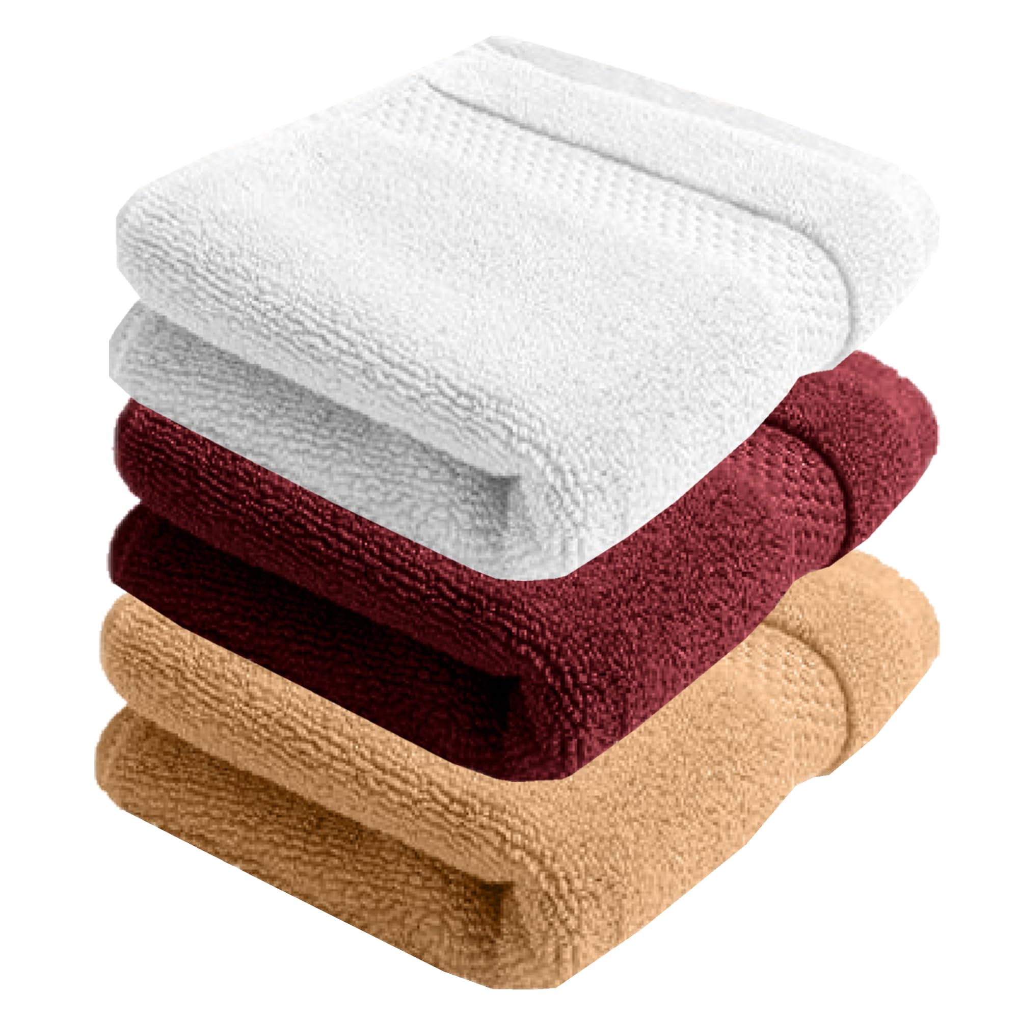 Super Soft 100% Cotton Hand Towels Set for Gym and Workout, Soft, Absorbent, Easy Wash, Quick Dry, 150 GSM, 40X60 CM (Multicolor, Pack of 3)-image-2