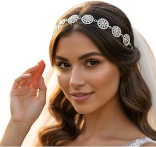 HIMMU'S FASHION HUB 1 PC Sheesh Patti Head Chain, Silver-Toned, Metal, Floral Medallion Design, Traditional Mathapatti Hai... Price In India