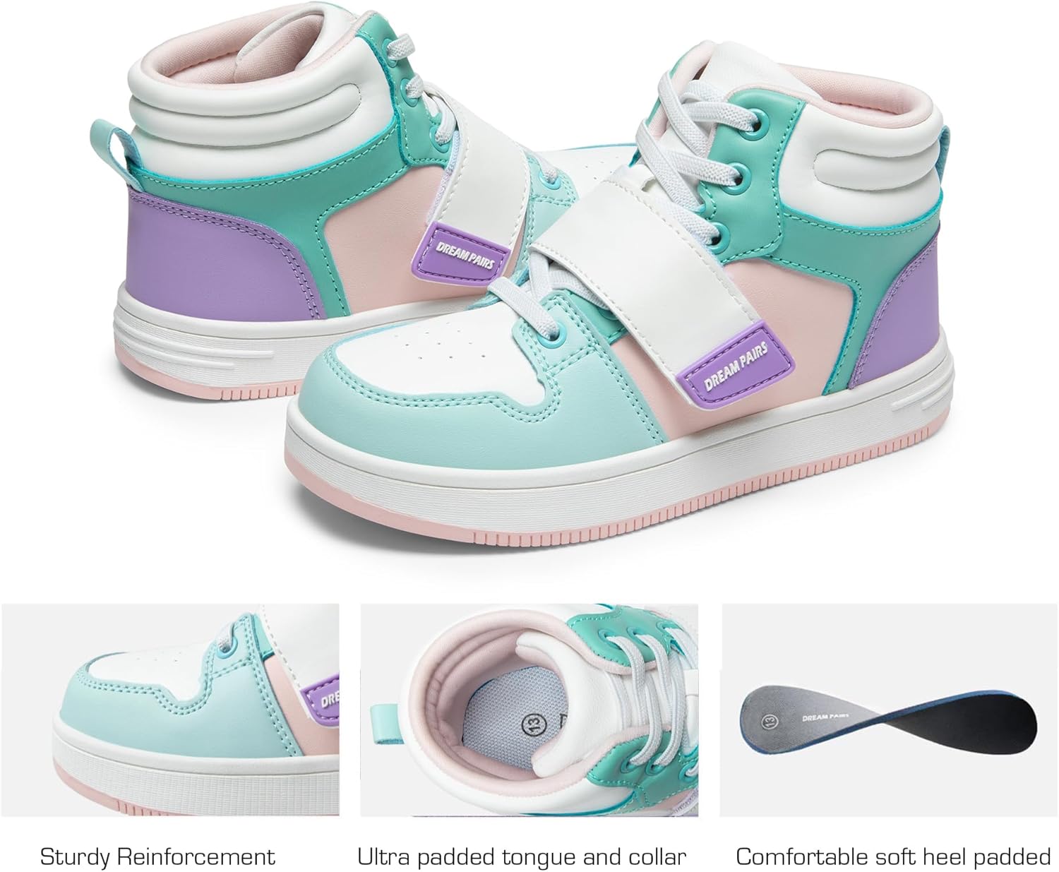 DREAM PAIRS Boys Girls High Top Sneaker LilLegends Skyhigh Basketball Shoes - Image 4