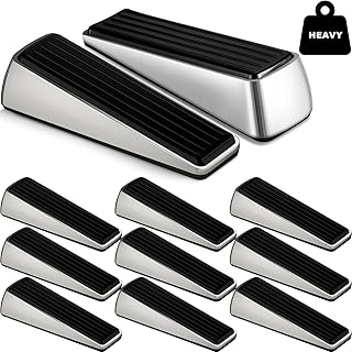 10 Pcs Metal Door Stop Heavy Duty Door Stop Wedge Rubber Door Stoppers for Door Bottom Carpet Tile Concrete Wooden Floor