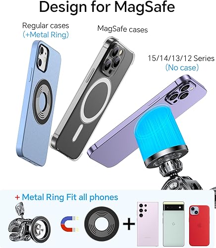 Miniatura 8 de Coolpow Soporte magnético de teléfono para gimnasio MagSafe, 20 imanes fuertes soporte magnético para teléfono de bicicleta, soporte de teléfono