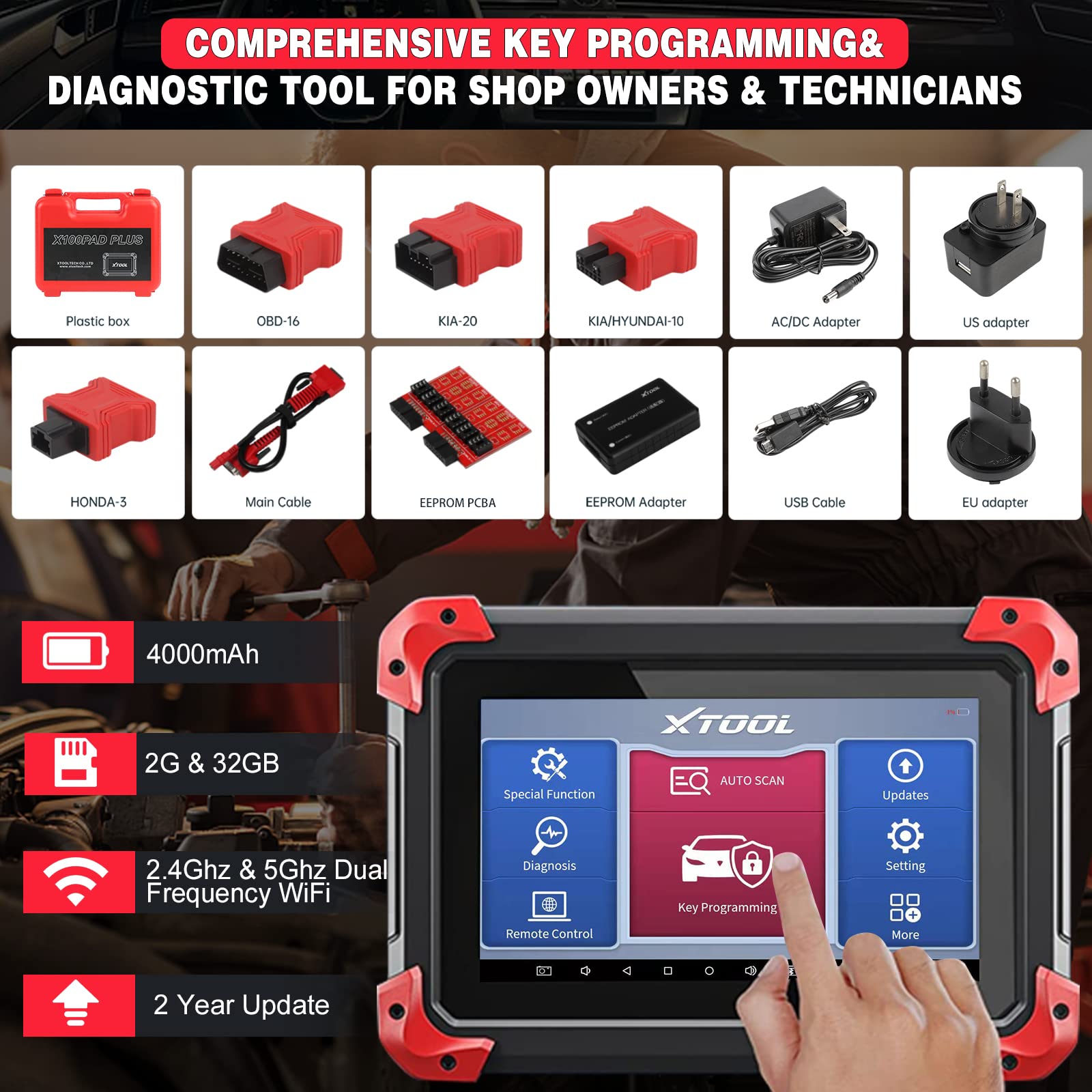 Buy XTOOL X100 PAD Plus Automotive Key Programming Tool 2022 Newest, OE