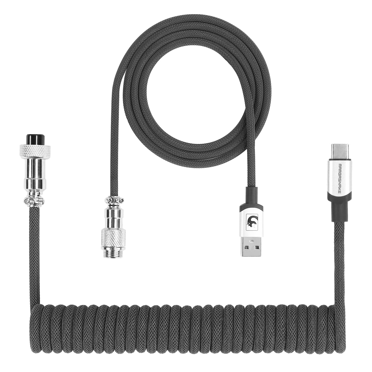 Cable de teclado mecánico en espiral LexonElec tipo C a USB A para gaming gris 8