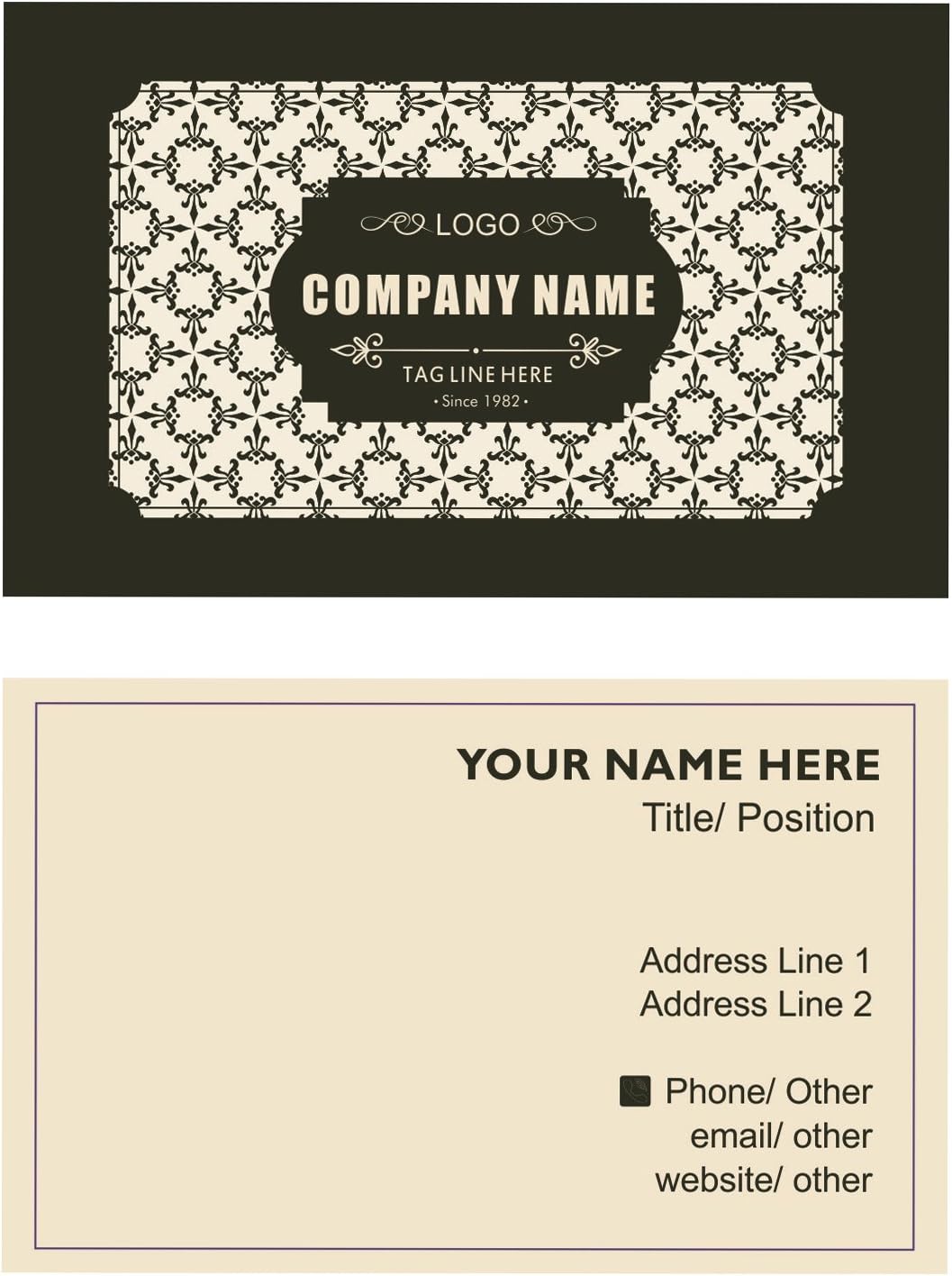 Design Your Own Personalized Business Card Professional Custom Visiting Card- Front and Back-110 LBS -Thick paper